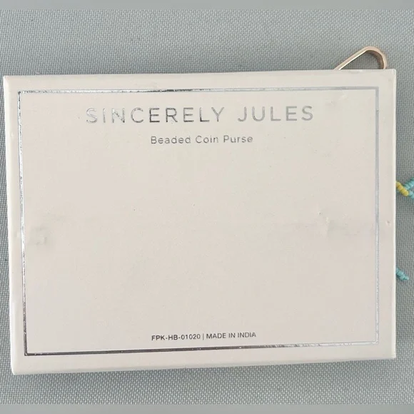 Sincerely Jules Beaded Duck Coin Pouch Blue Yellow New - Picture 3 of 3